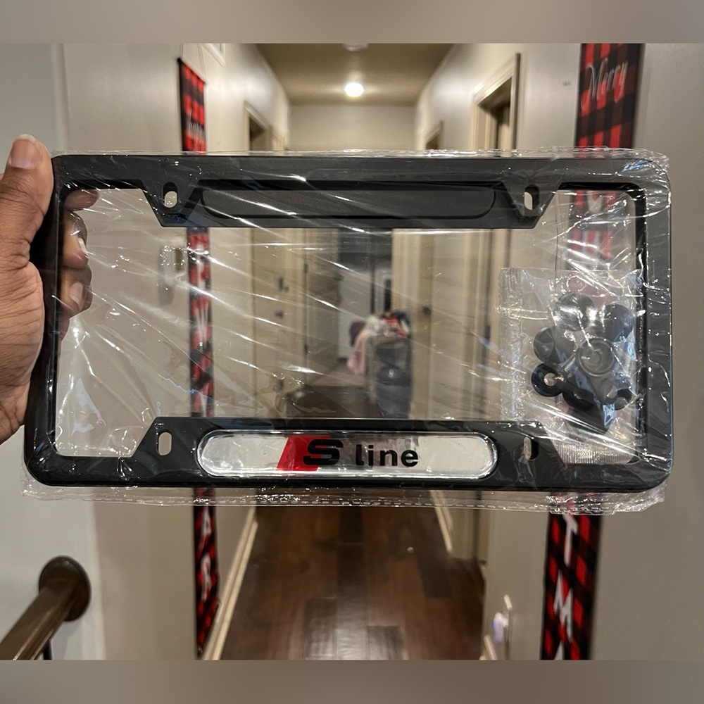 AUDI S Line Black, Silver & Red License Plate Frames